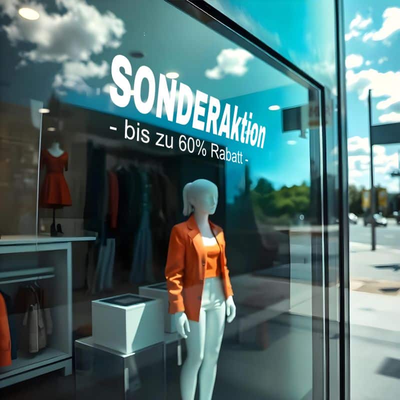 Schaufenster mit Rabattaktion