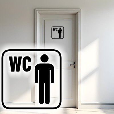 WC Herrn Symbol – Hochwertiger Aufkleber in verschiedenen Größen