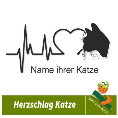 Herzschlag Schwarze Katze Autoaufkleber │My-Foil Online Shop