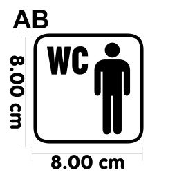 WC Herrn Symbol – Hochwertiger Aufkleber in verschiedenen Größen